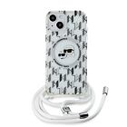 Karl Lagerfeld IML Monogram Crossbody K&CH Heads MagSafe Zadní Kryt pro iPhone 14 Transparent