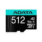 ADATA V30S/micro SDXC/512GB/100MBps/UHS-I U3 / Class 10/+ Adaptér