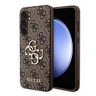 Guess PU 4G Metal Logo Zadní Kryt pro Samsung Galaxy S23 FE Brown