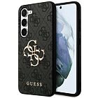 Guess PU 4G Metal Logo Zadní Kryt pro Samsung Galaxy A35 5G Grey