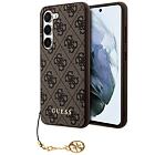 Guess 4G Charm Zadní Kryt pro Samsung Galaxy A35 5G Brown