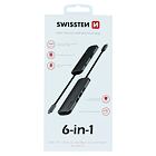 SWISSTEN USB-C HUB 6-IN-1 (USB-C PD, 3X USB 3.0, SD, MICRO SD) ALUMINIUM