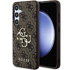 Guess PU 4G Metal Logo Zadní Kryt pro Samsung Galaxy A35 5G Brown