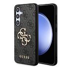 Guess PU 4G Metal Logo Zadní Kryt pro Samsung Galaxy S24+ Grey