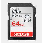 SanDisk Ultra/SDXC/64GB/140MBps/UHS-I U1 / Class 10/Černá