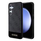 Guess PU 4G Stripe Zadní Kryt pro Samsung Galaxy S24 Grey