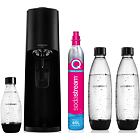 SodaStream Terra Black výrobník sody, mechanický, 2x1l + 0,5l láhev SodaStream Fuse, bombička s CO2