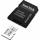 SanDisk High Endurance/micro SDXC/256GB/Class 10/+ Adaptér/Bílá