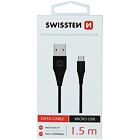 Dátový kábel Swissten USB / Micro USB 1,5 M - čierny (6,5mm)