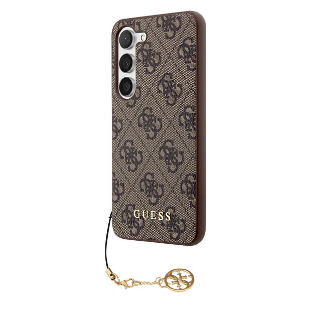 Guess 4G Charm Zadní Kryt pro Samsung Galaxy S23 Brown