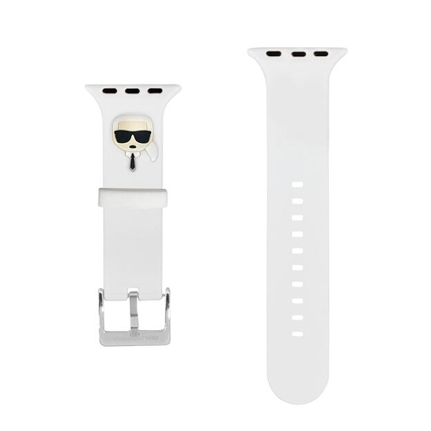 Karl Lagerfeld KLAWLSLKW Karl Head Řemínek pro Apple Watch 42/44mm White