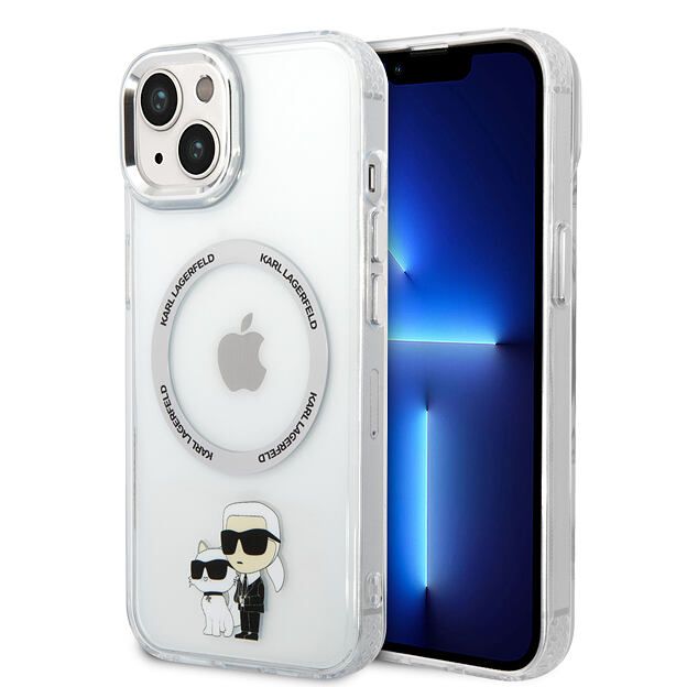 Karl Lagerfeld IML Karl and Choupette MagSafe Zadní Kryt pro iPhone 15 Transparent