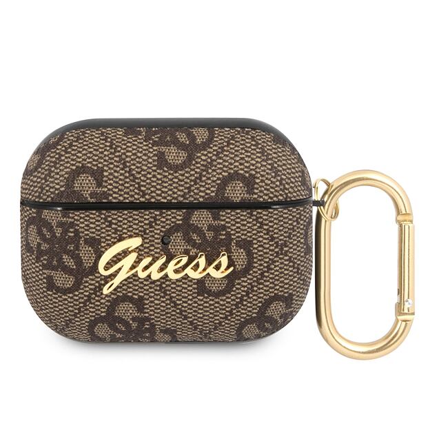 Guess 4G Script PC/PU Pouzdro pro Airpods Pro Brown