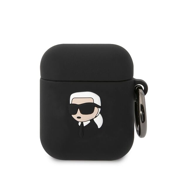 Karl Lagerfeld 3D Logo NFT Karl Head Silikonové Pouzdro pro Airpods 1/2 Black