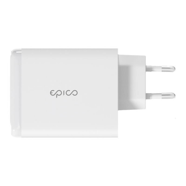 Nabíječka do sítě Epico GaN 100W s kabelem USB-C 2m bílá