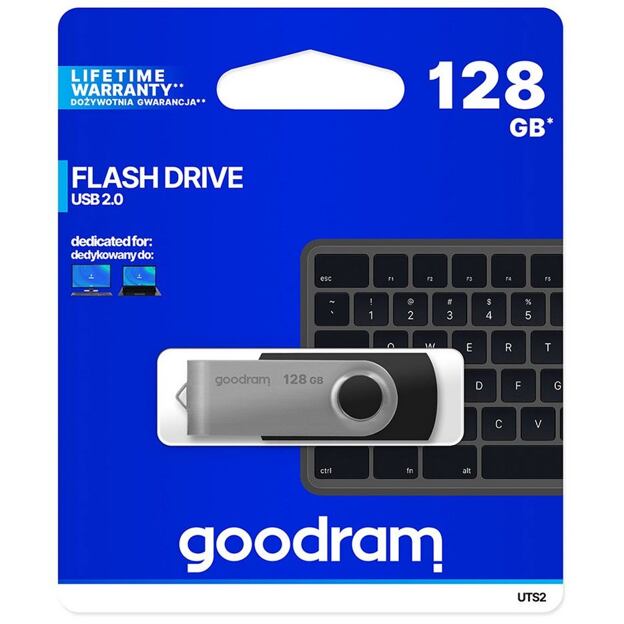 GOODRAM UTS2 Pendrive - 128GB USB 2.0 BLACK