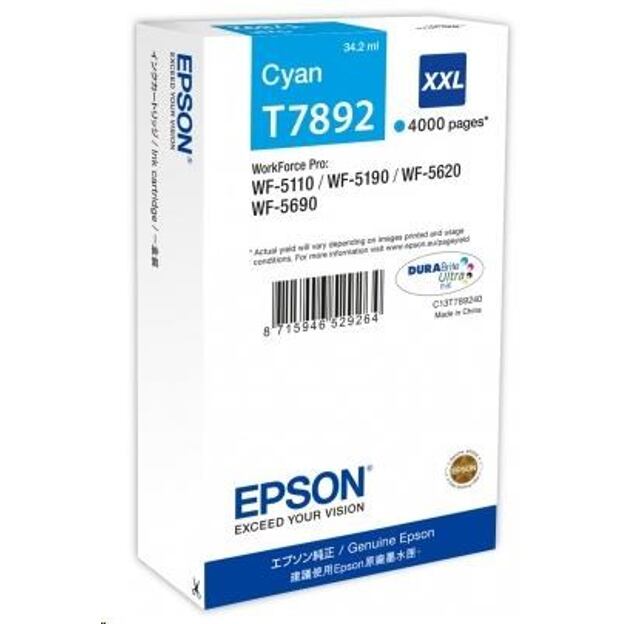 WF-5xxx Series Ink Cartridge XXL Cyan T7892