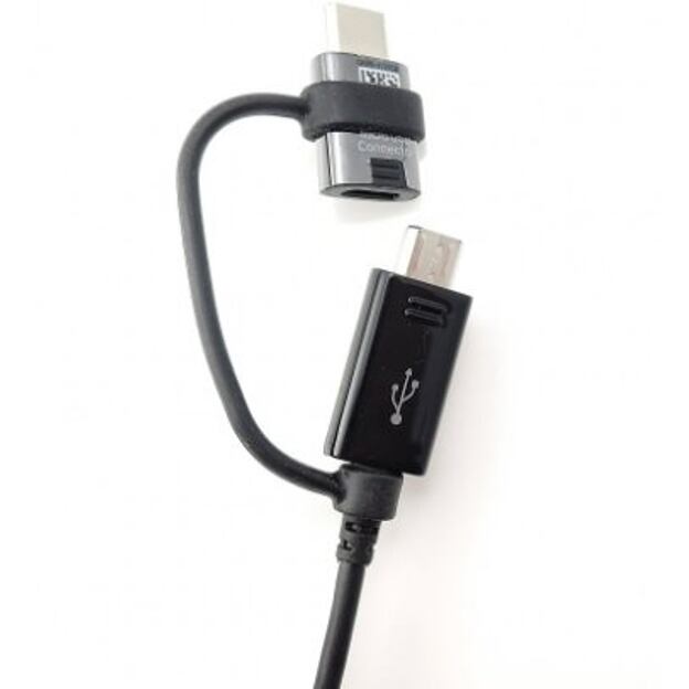 EP-DG950DBE Samsung Combo microUSB Datový Kabel s redukcí USB-C 1.4m Black (Bulk)