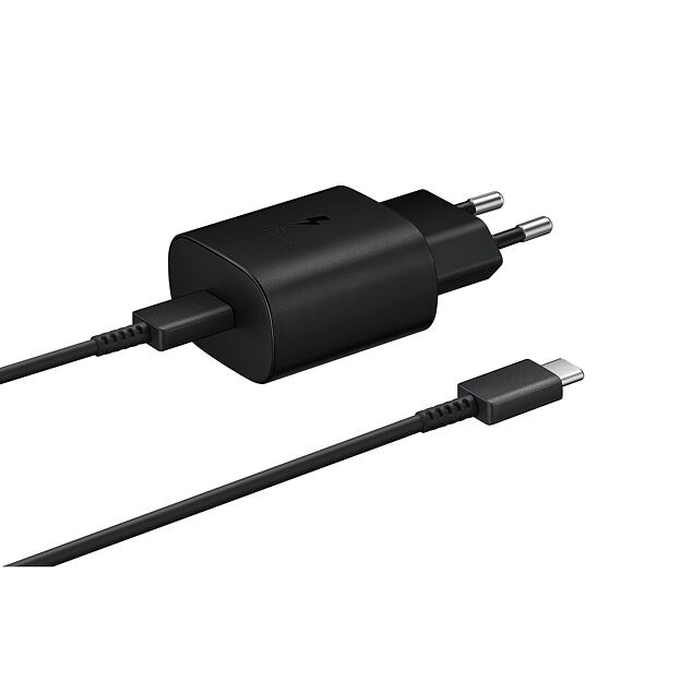 EP-TA800XBE Samsung 25W Cestovní nabíječka + USB-C Datový Kabel Black