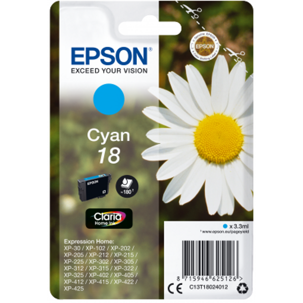 Epson Singlepack Cyan 18 Claria Home Ink