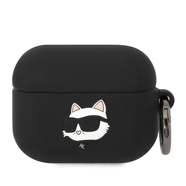 Karl Lagerfeld 3D Logo NFT Choupette Head Silikonové Pouzdro pro Airpods Pro Black