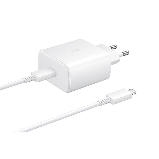 EP-TA845EWE + EP-DW767JWE Samsung 45W Cestovní nabíječka + USB-C/USB-C Datový Kabel White (OOB Bulk)