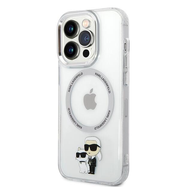 Karl Lagerfeld IML Karl and Choupette MagSafe Zadní Kryt pro iPhone 13 Pro Transparent