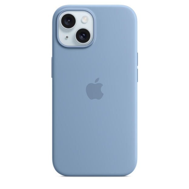 APPLE iPhone 15 Silicone Case with MS - Winter Blue