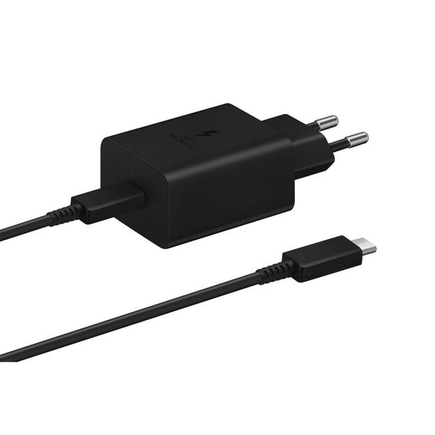 EP-T1510EBE + EP-DA705BBE Samsung 15W Cestovní nabíječka + USB-C/USB-C Datový Kabel Black (OOB Bulk)