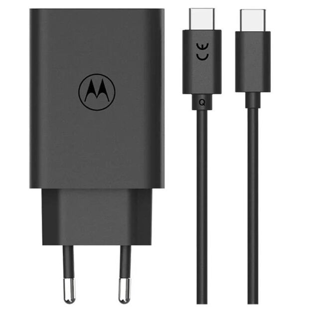 Motorola TurboPower Cestovní Nabíječka 50W Duo USB-C + USB-A vč. USB-C/USB-C kabelu Black