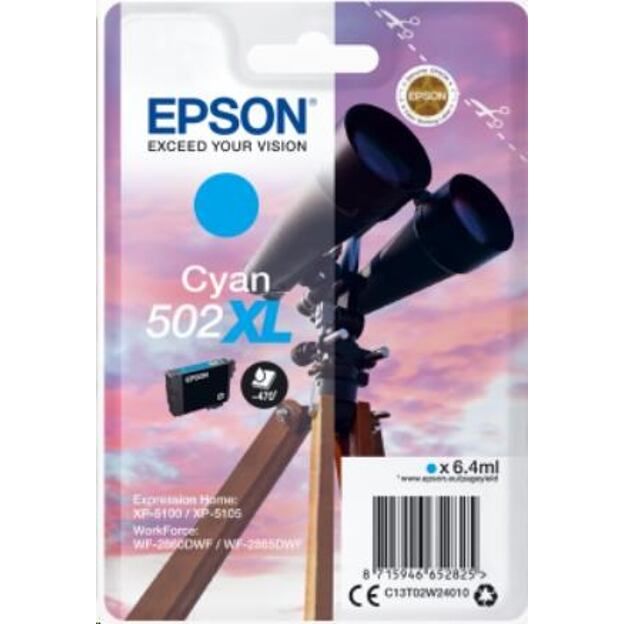 EPSON singlepack,Cyan 502XL,Ink,XL