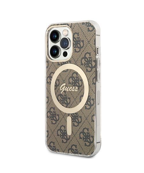 Guess IML 4G MagSafe Zadní Kryt pro iPhone 13 Pro Brown