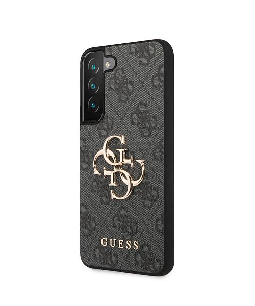 Guess PU 4G Metal Logo Zadní Kryt pro Samsung Galaxy S23 Grey