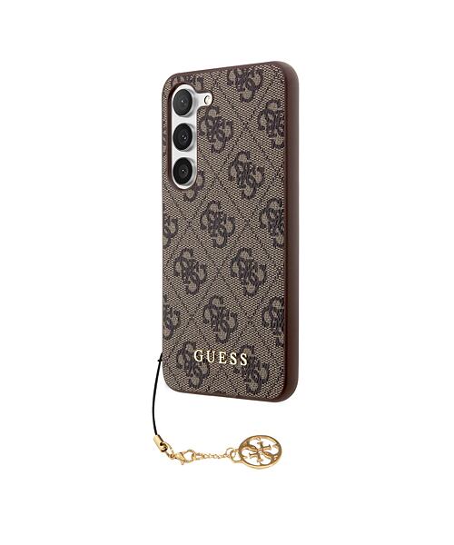 Guess 4G Charm Zadní Kryt pro Samsung Galaxy S23 Brown