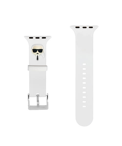 Karl Lagerfeld KLAWLSLKW Karl Head Řemínek pro Apple Watch 42/44mm White