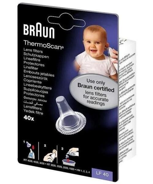 Braun LF40 ThermoScan náhradní krytky pro ušní teploměry, 40 kusů