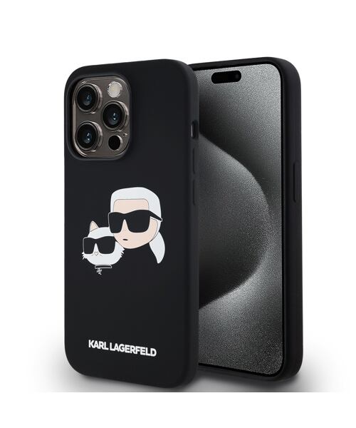 Karl Lagerfeld Liquid Silicone Double Heads Magsafe Zadní Kryt pro iPhone 14 Pro Max Black