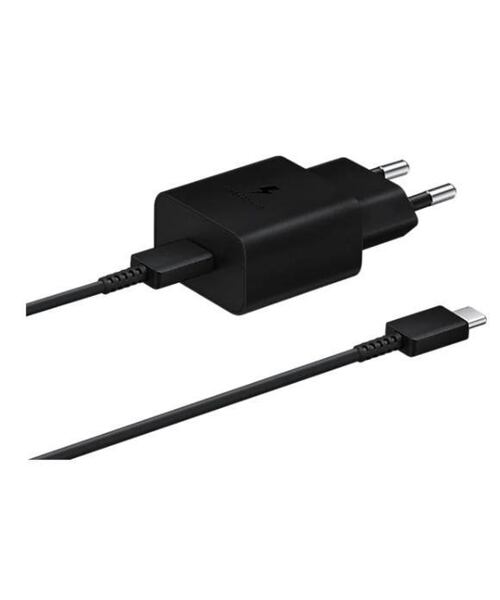 EP-T1510XBE Samsung USB-C 15W Cestovní nabíječka + USB-C Datový Kabel Black