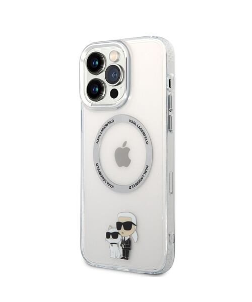 Karl Lagerfeld IML Karl and Choupette MagSafe Zadní Kryt pro iPhone 13 Pro Max Transparent