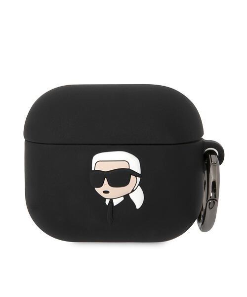 Karl Lagerfeld 3D Logo NFT Karl Head Silikonové Pouzdro pro Airpods 3 Black