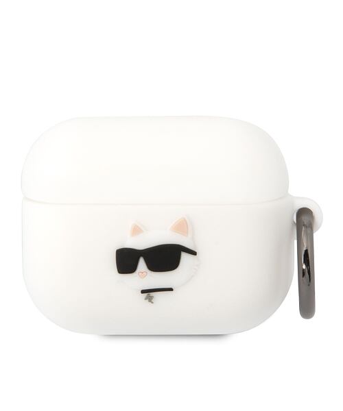 Karl Lagerfeld 3D Logo NFT Choupette Head Silikonové Pouzdro pro Airpods Pro White