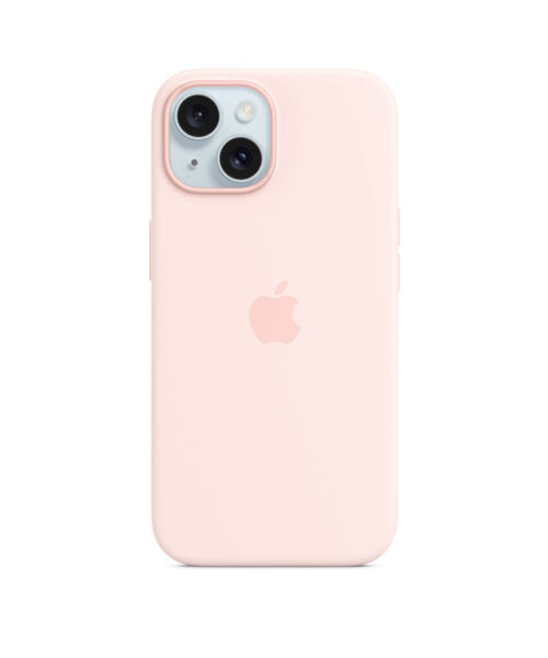 APPLE iPhone 15 Silicone Case with MS - Light Pink