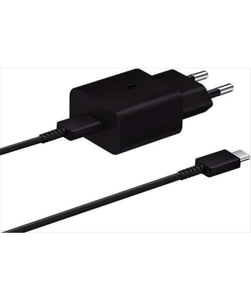 EP-T2510XBE Samsung USB-C 25W Cestovní nabíječka + USB-C Datový Kabel  Black