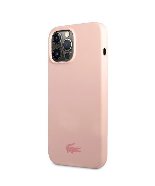 Lacoste Liquid Silicone Glossy Printing Logo Kryt pro iPhone 13 Pro Max Pink