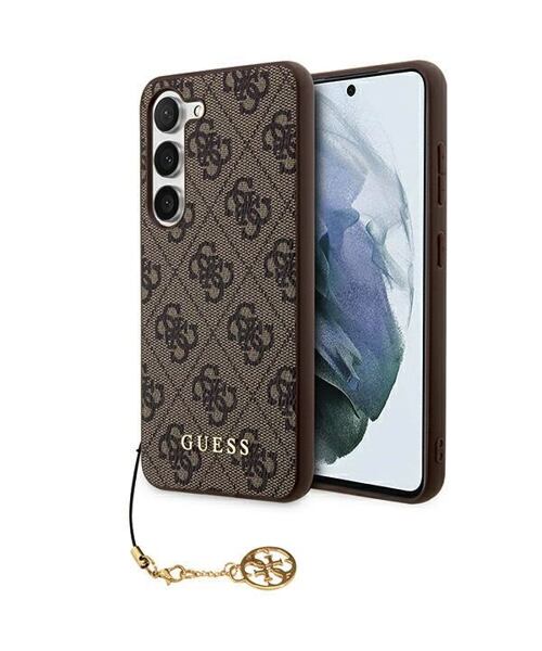 Guess 4G Charm Zadní Kryt pro Samsung Galaxy A35 5G Brown