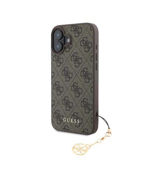 Guess 4G Charm Zadní Kryt pro iPhone 16 Tone on Tone Brown