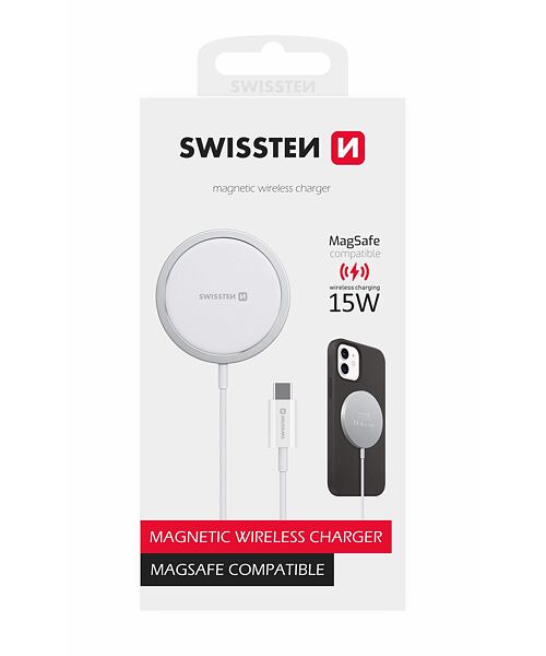 SWISSTEN BEZDRÁTOVÁ NABÍJEČKA MagPuck (kompatibilní s MagSafe)