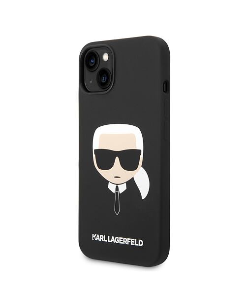 Karl Lagerfeld MagSafe Kompatibilní Kryt Liquid Silicone Karl Head pro iPhone 14 Plus Black