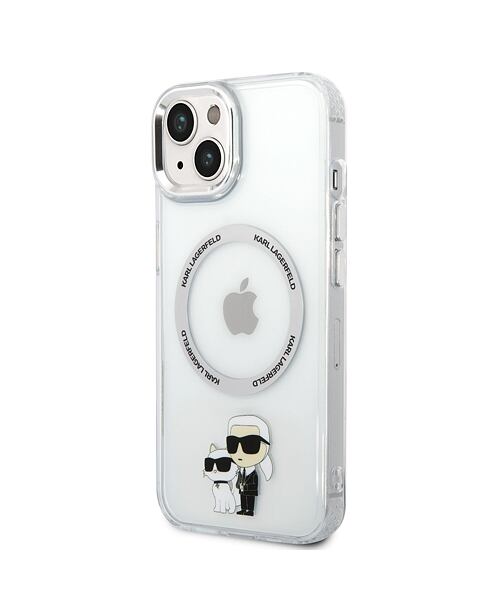 Karl Lagerfeld IML Karl and Choupette MagSafe Zadní Kryt pro iPhone 14 Plus Transparent