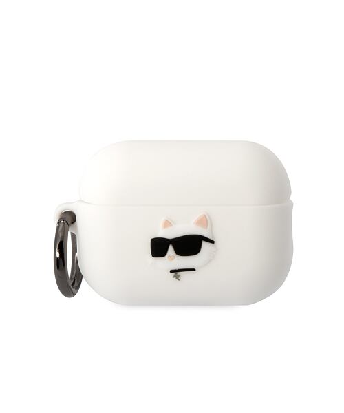 Karl Lagerfeld 3D Logo NFT Choupette Head Silikonové Pouzdro pro Airpods Pro 2 White